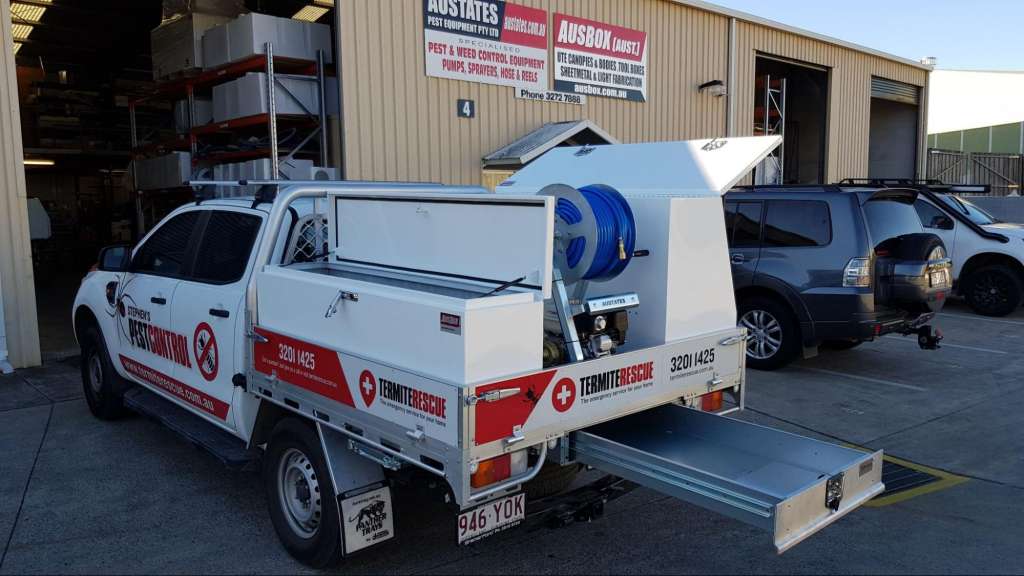Pest control ute wrap with new spray system that was completed by Austates Pest Equipment